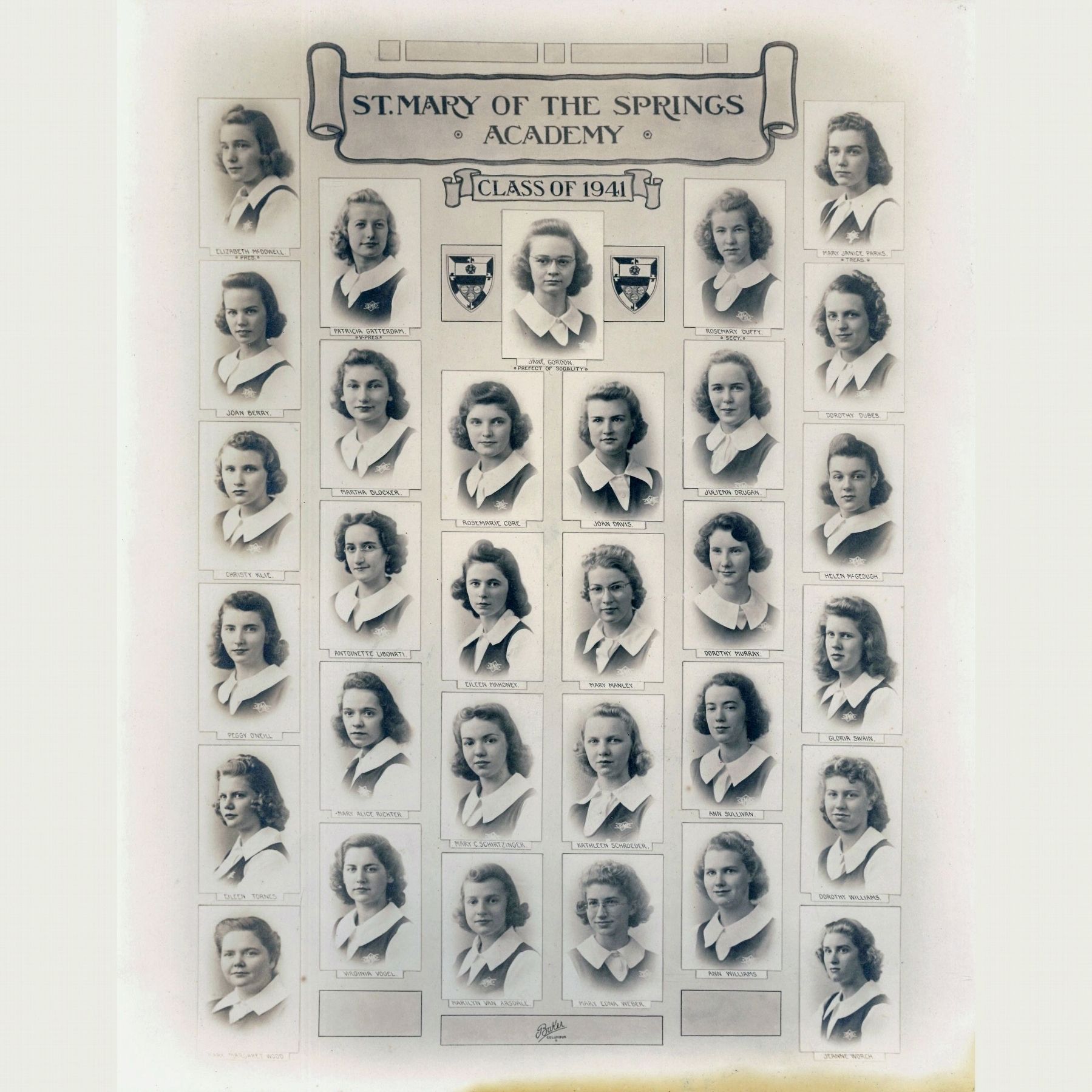 Saint Mary of the Springs Academy, Class of 1941 image. Click for full size.