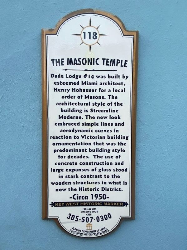 The Masonic Temple Marker image. Click for full size.