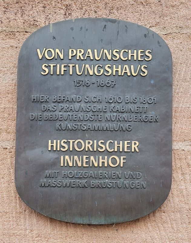 Von Praunsches Stiftungshaus / From Praunsches Foundation House Marker image. Click for full size.