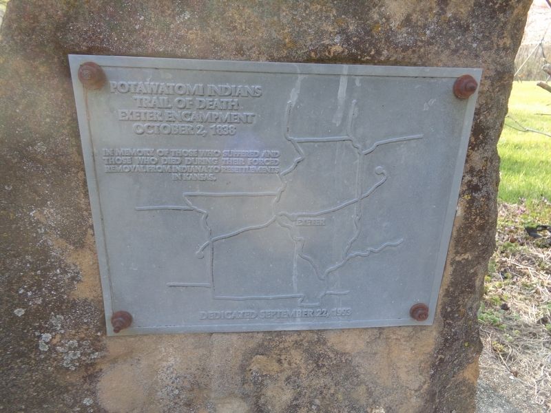 Potawatomi Indians Trail of Death Marker image. Click for full size.