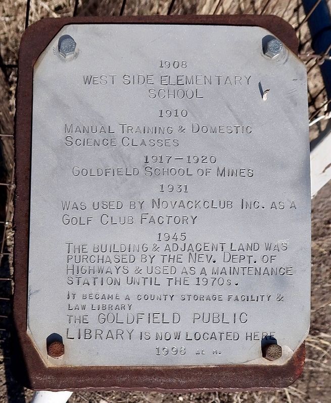 West Side Elementary School Marker image. Click for full size.
