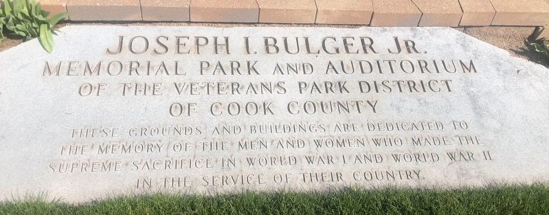 Joseph I. Bulger Jr. Memorial Park and Auditorium Marker image. Click for full size.