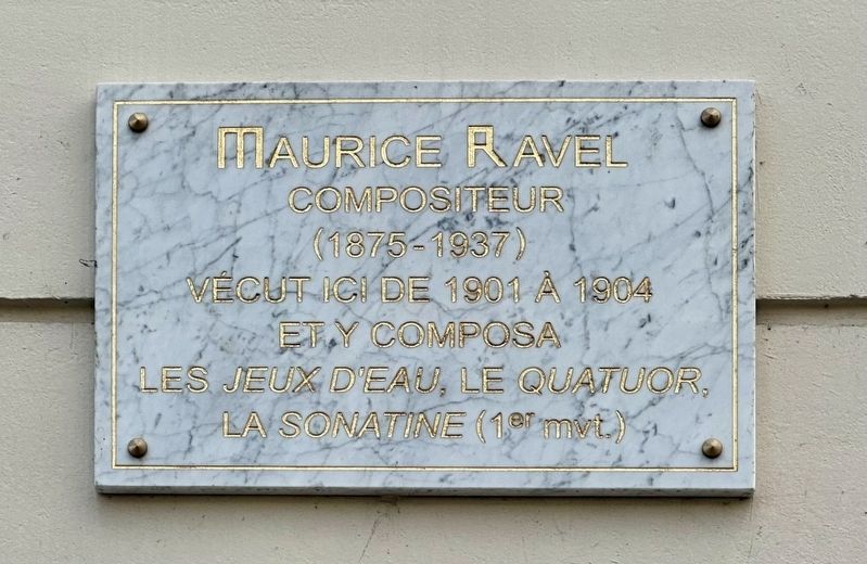 Maurice Ravel Marker image. Click for full size.