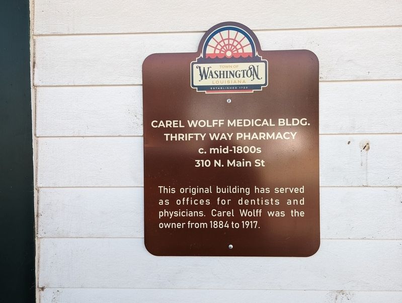 Carel Wolff Medical Bldg. / Thrifty Way Pharmacy Marker. Click for full size. Carel Wolff Medical Bldg. / Thrifty Way Pharmacy Marker image. Click for full size.