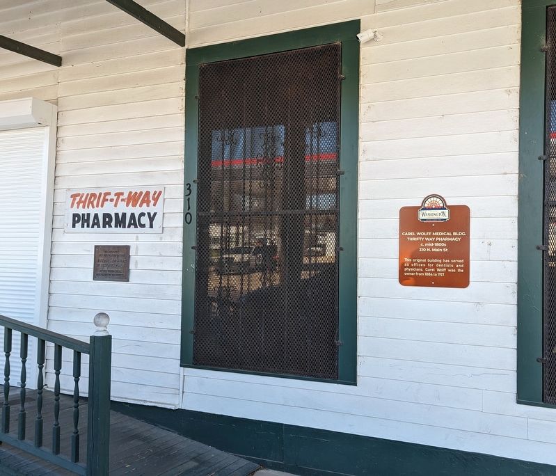 Carel Wolff Medical Bldg. / Thrifty Way Pharmacy Marker. Click for full size. Carel Wolff Medical Bldg. / Thrifty Way Pharmacy Marker image. Click for full size.