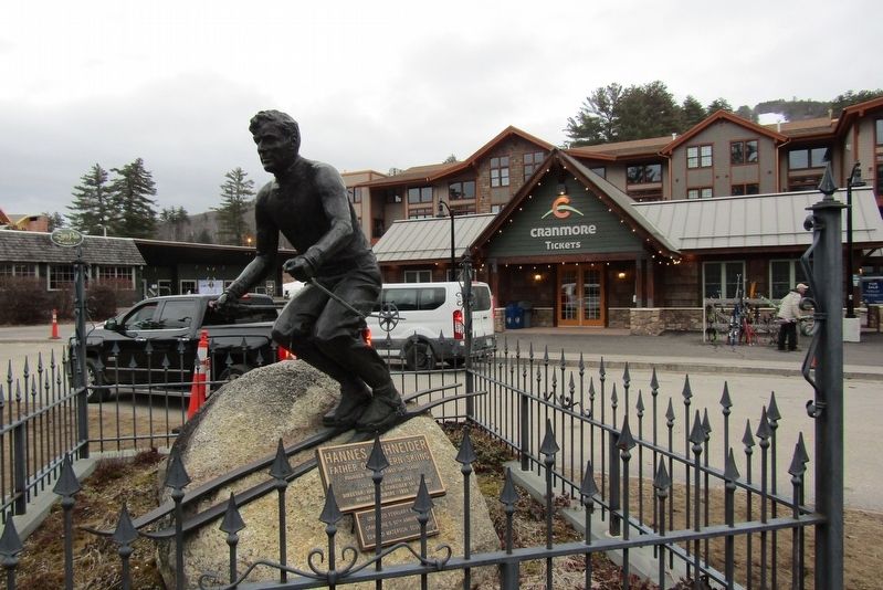 Hannes Schneider Statue at Cranmore image. Click for full size.