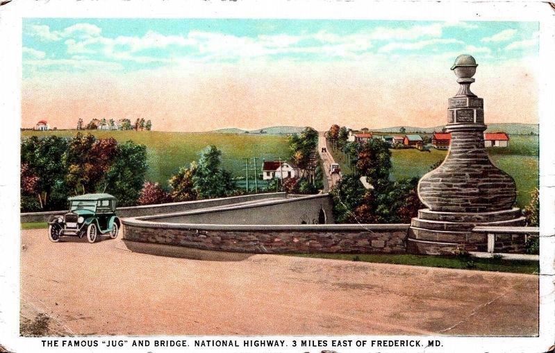 Famous Jug and Bridge,<BR>National Highway,<BR>3 Miles East of Frederick, MD. image. Click for full size.