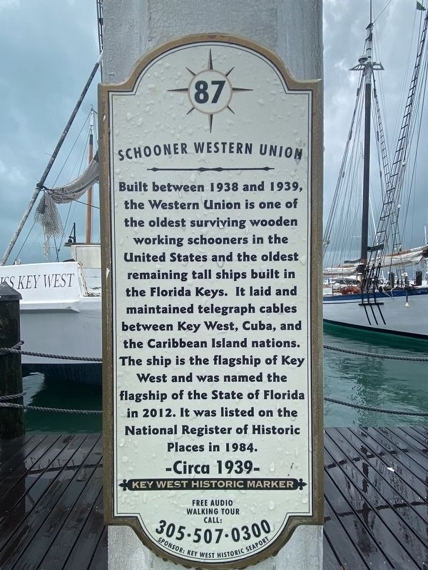 Schooner Western Union Marker. Click for full size. Schooner Western Union Marker image. Click for full size.