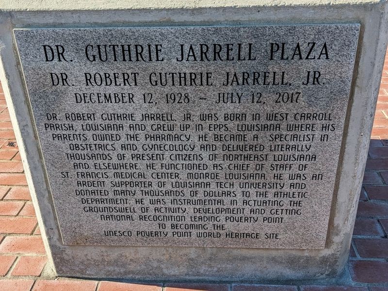 Dr. Guthrie Jarrell Plaza Marker image. Click for full size.