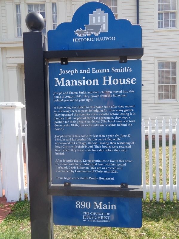 Joseph and Emma Smith's Mansion House Marker image. Click for full size.