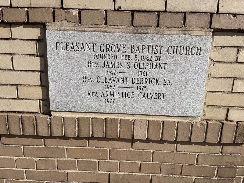 Pleasant Grove Baptist Church Marker. Click for full size. Pleasant Grove Baptist Church Marker image. Click for full size.