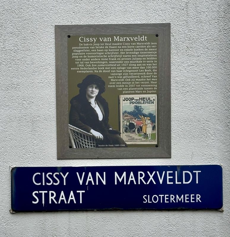Cissy van Marxveldt Marker. Click for full size. Cissy van Marxveldt Marker image. Click for full size.
