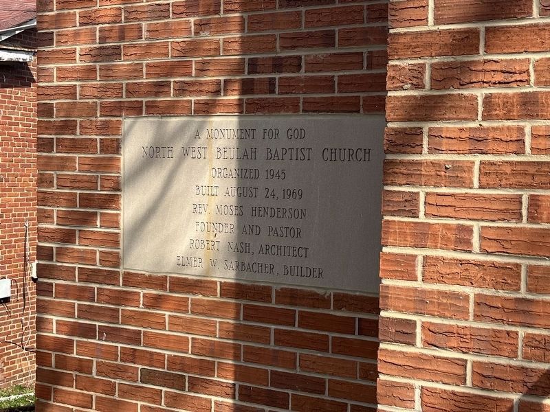 North West Beulah Baptist Church Marker image. Click for full size.
