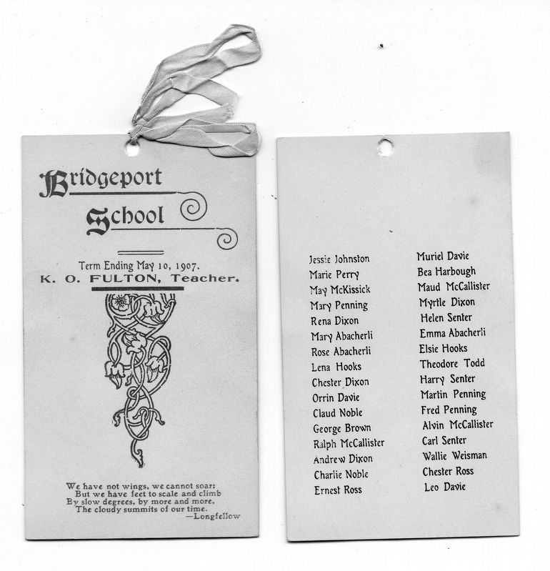 Bridgeport Elementary School Graduation card. Click for full size. Bridgeport Elementary School Graduation card image. Click for full size.