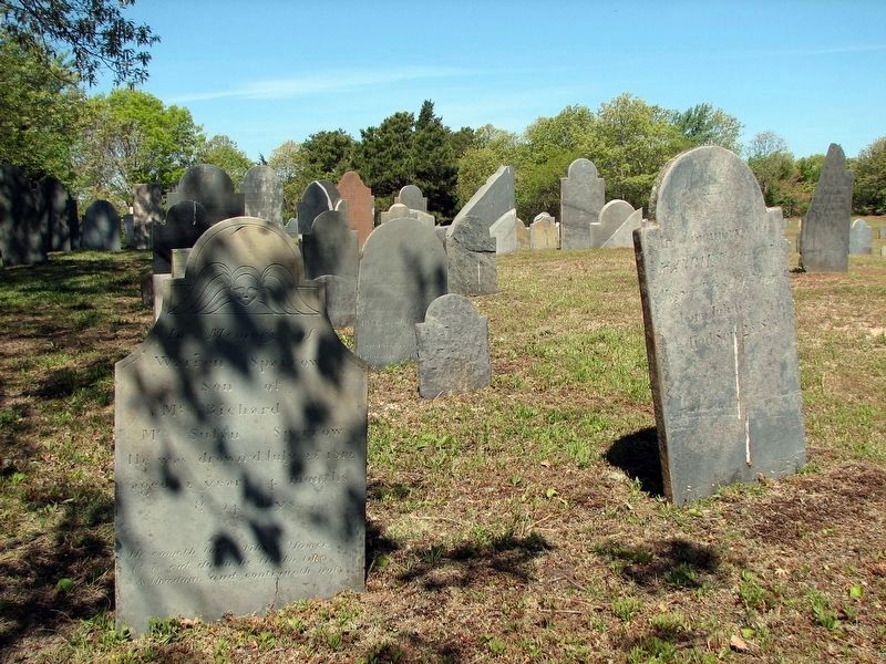 Gravestones in Bridge Road Cemetery image. Click for full size.