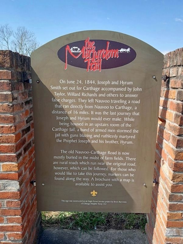 The Martyrdom Trail Marker image. Click for full size.