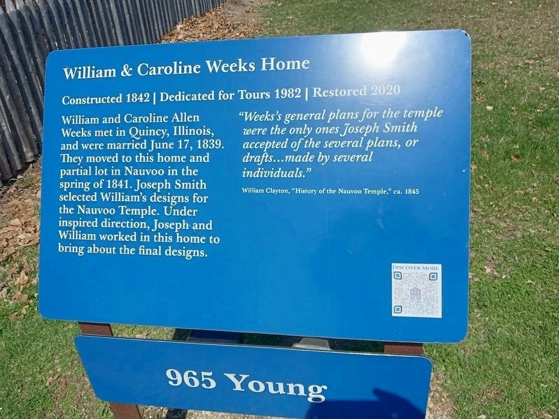 William & Caroline Weeks Home Marker image. Click for full size.