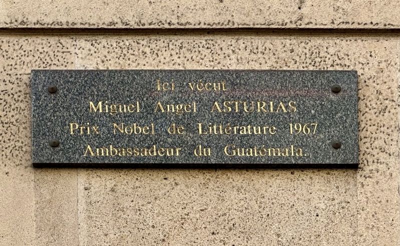 Miguel Angel Asturias Marker. Click for full size. Miguel Angel Asturias Marker image. Click for full size.
