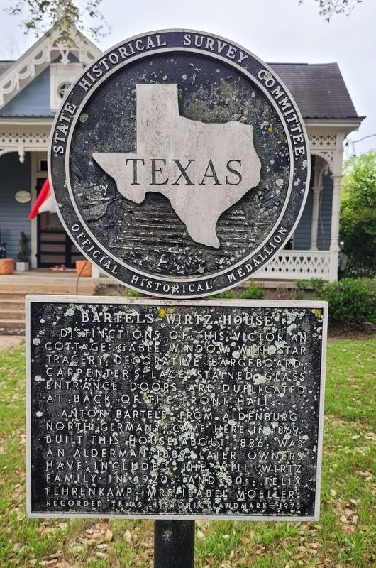 Bartels-Wirtz House Marker. Click for full size. Bartels-Wirtz House Marker image. Click for full size.