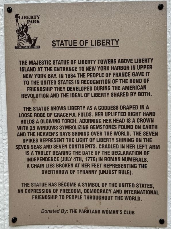 Statue of Liberty Marker image. Click for full size.