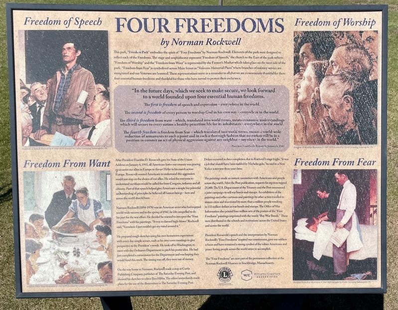 Four Freedoms Marker image. Click for full size.
