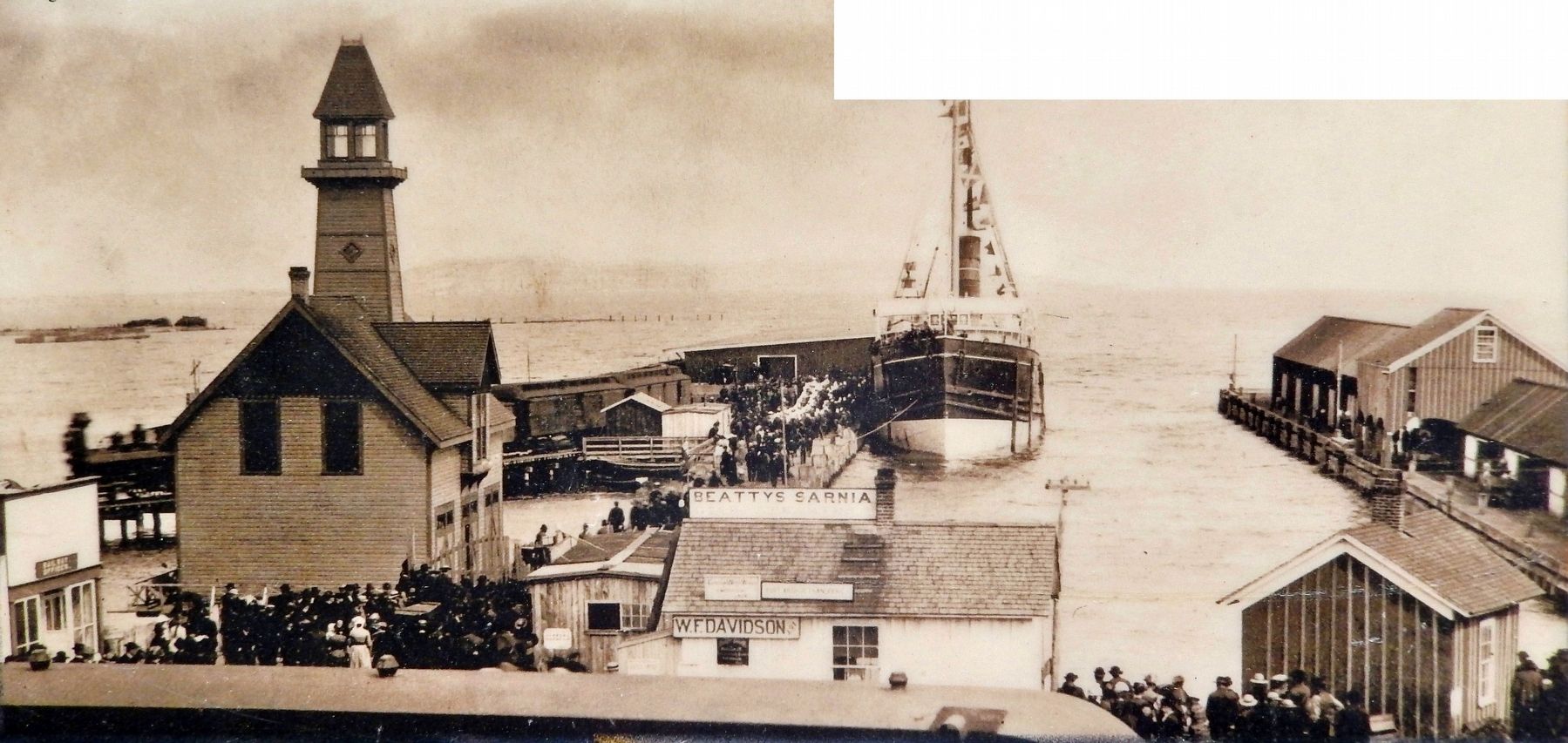 Marker detail: Port Arthurs harbour in 1884 image. Click for full size.