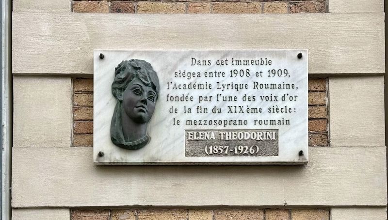 Elena Theodorini and l�Acad�mie Lyrique Roumaine Marker image. Click for full size.