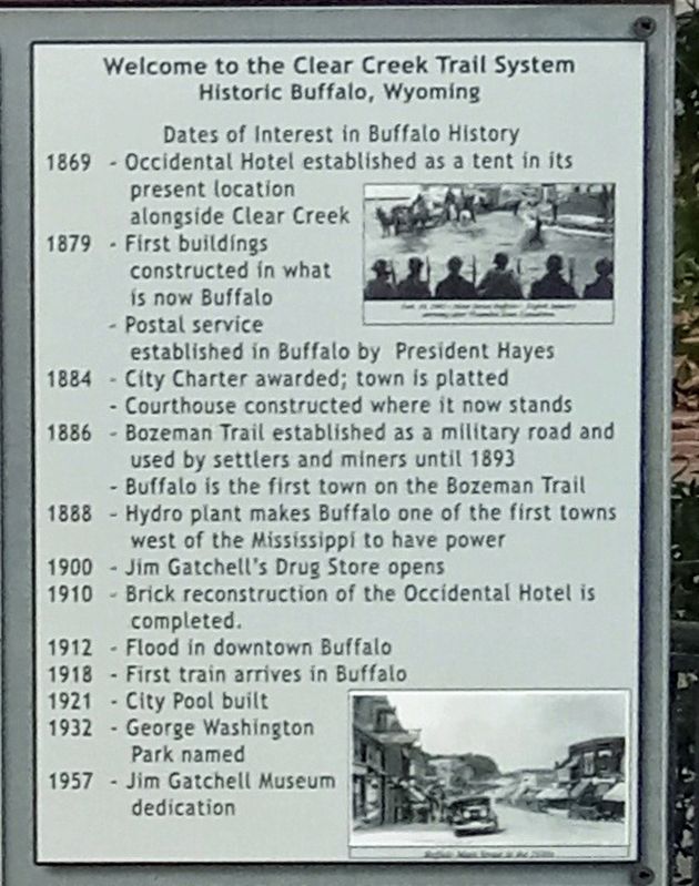 Historic Buffalo, Wyoming Marker. Click for full size. Historic Buffalo, Wyoming Marker image. Click for full size.