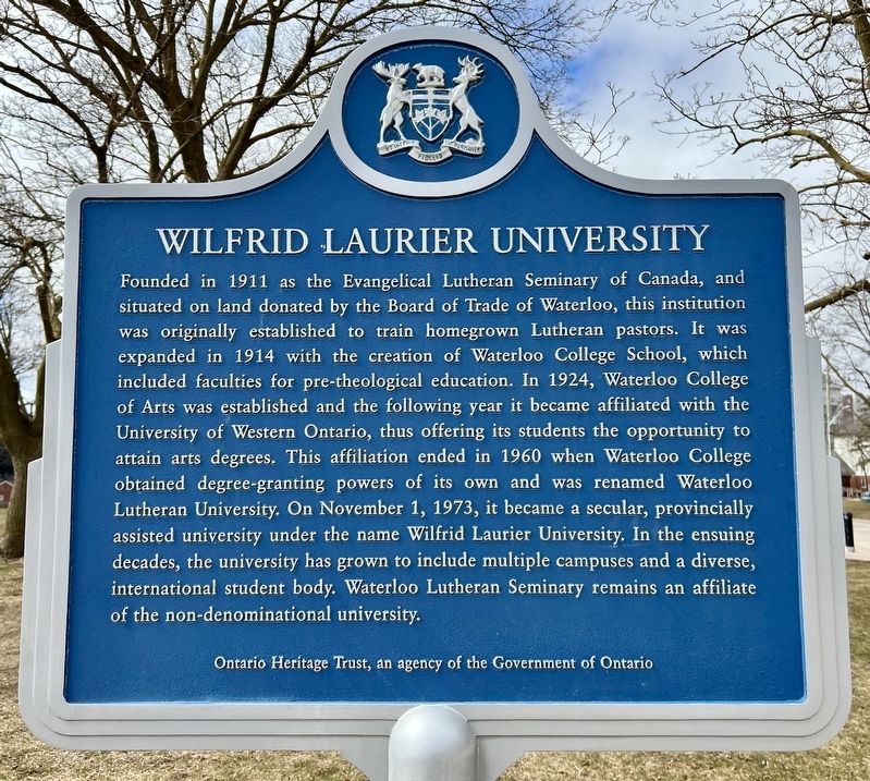 Wilfred Laurier University Marker image. Click for full size.