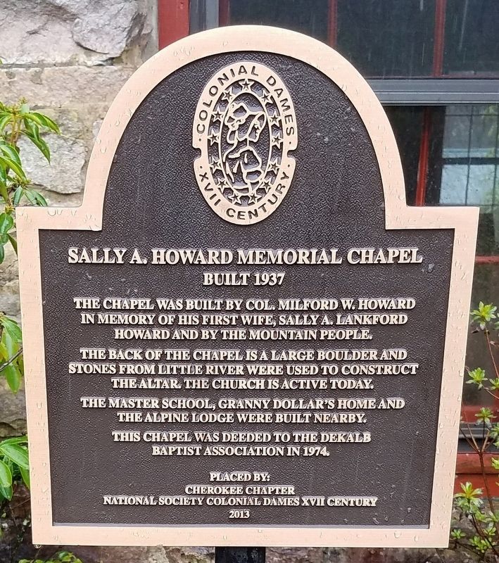 Sally A. Howard Memorial Chapel Marker image. Click for full size.