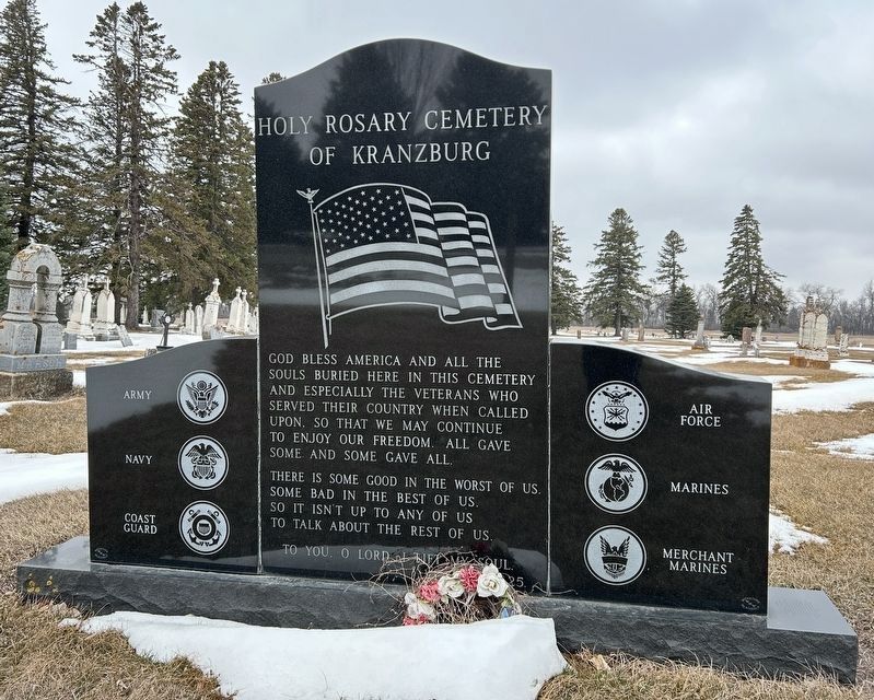 Holy Rosary Cemetery of Kranzburg side of marker image. Click for full size.
