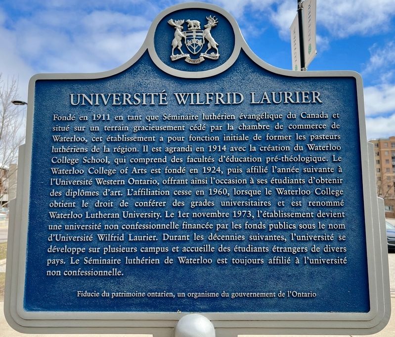 Wilfred Laurier University Marker image. Click for full size.