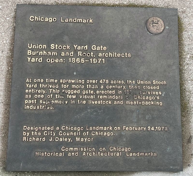 Union Stock Yard Gate Marker image. Click for full size.