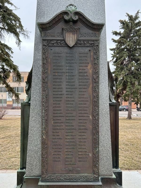 Dedicated to Freeman Thayer Post Number 59 Monument, west side image. Click for full size.