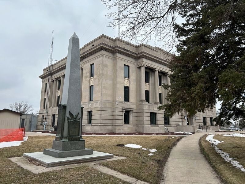 Dedicated to Freeman Thayer Post Number 59 Monument image. Click for full size.