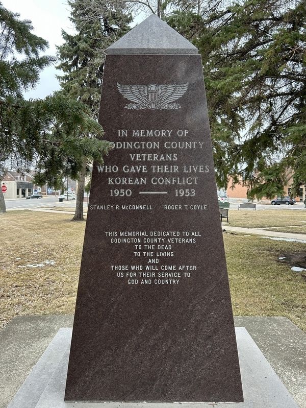Codington County Veterans Memorial, west side image. Click for full size.