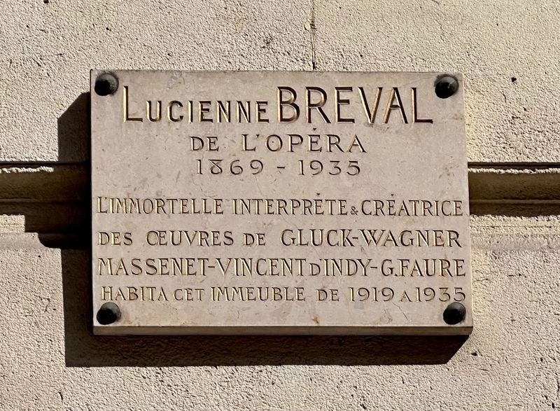 Lucienne Breval de lOpra Marker image. Click for full size.