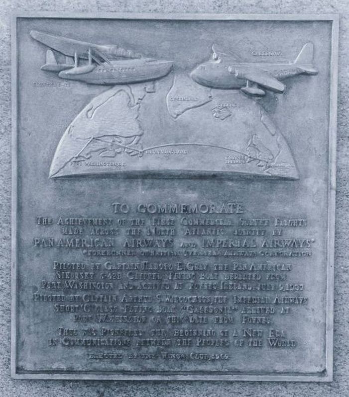 First Commercial Survey Flight Across the Atlantic Marker image. Click for full size.
