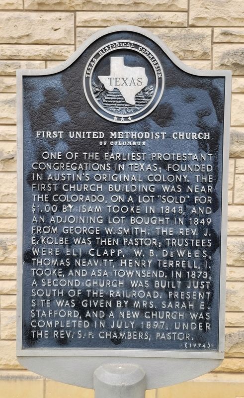 First United Methodist Church of Columbus Marker image. Click for full size.