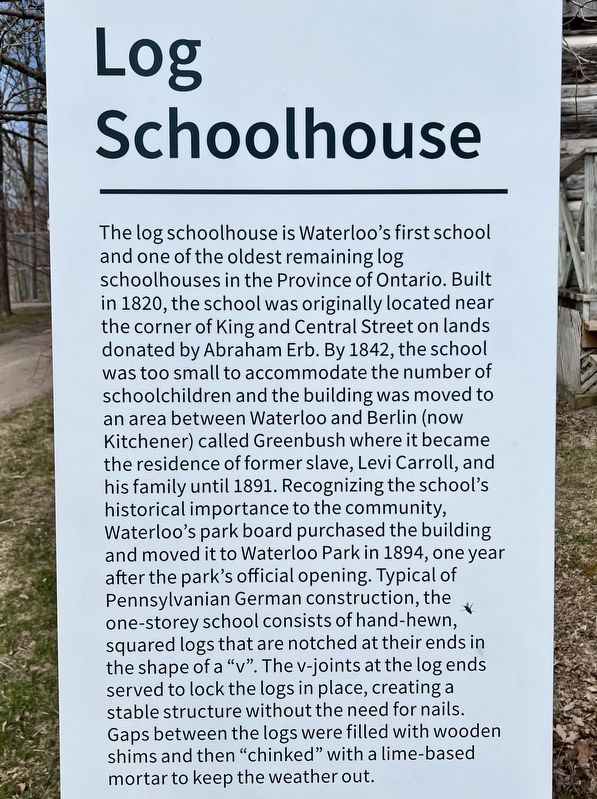 Log Schoolhouse Marker image. Click for full size.