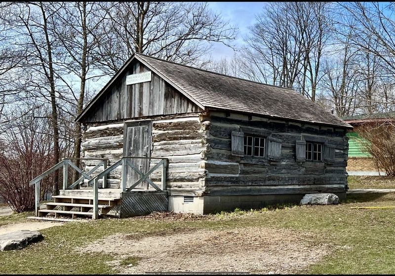 First Schoolhouse in Waterloo County, 1820 image. Click for full size.