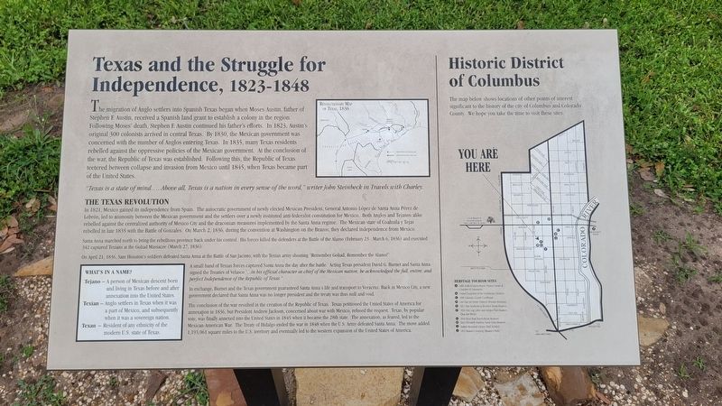 Texas and the Struggle for Independence Marker image. Click for full size.