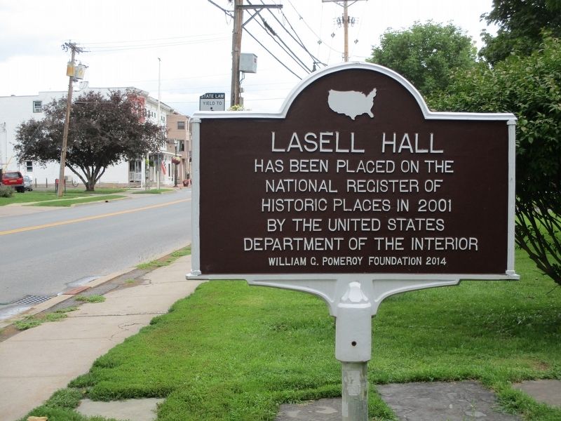 Lasell Hall Marker. Click for full size. Lasell Hall Marker image. Click for full size.