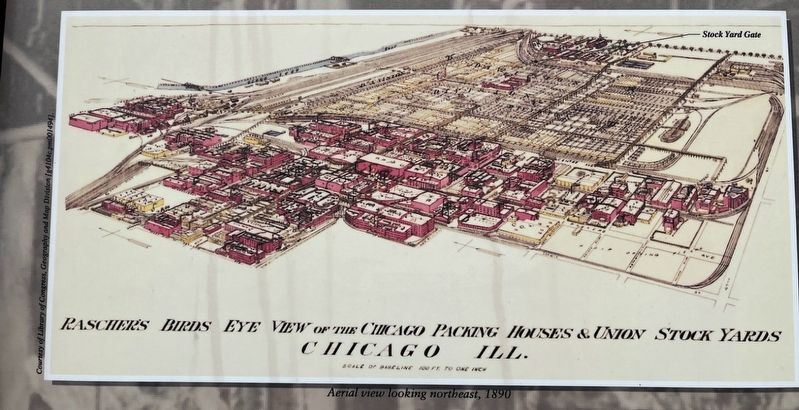 Union Stock Yards map (circa 1890) image. Click for full size.