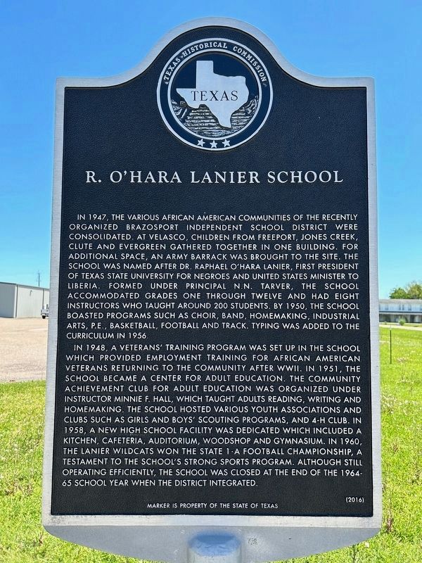 R. O'Hara Lanier School Marker image. Click for full size.
