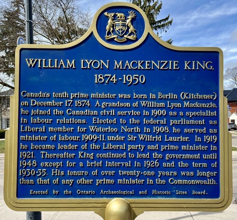 William Lyon Mackenzie King, Marker. Click for full size. William Lyon Mackenzie King, Marker image. Click for full size.