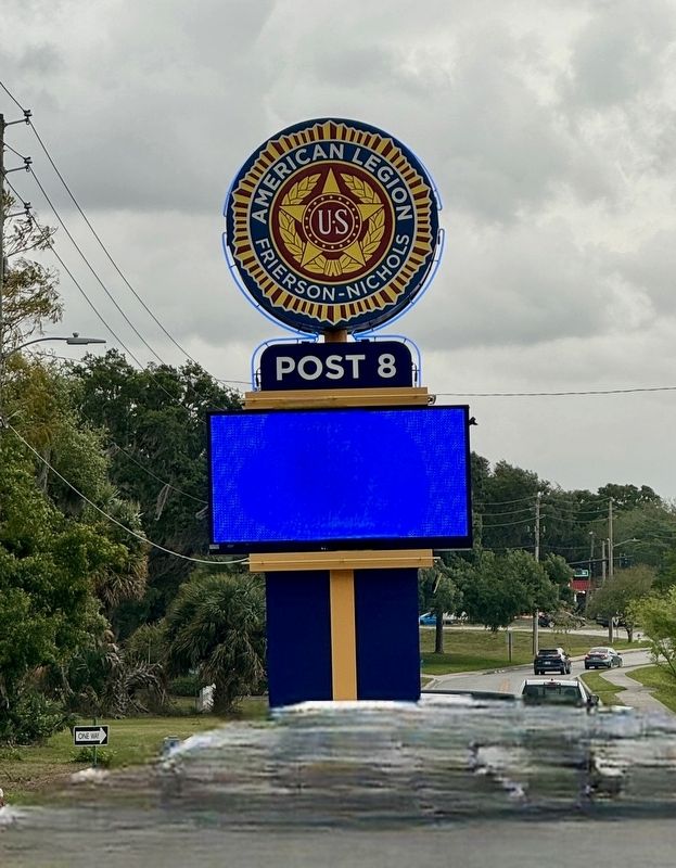 Frierson-Nichols American Legion Post No. 8 Sign. Click for full size. Frierson-Nichols American Legion Post No. 8 Sign image. Click for full size.