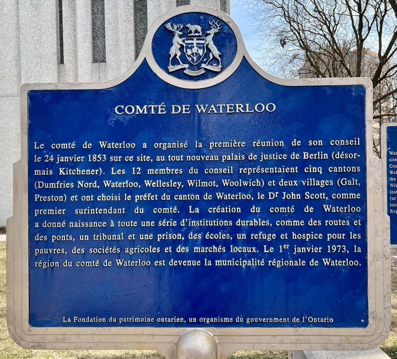 Waterloo County Marker (Comt de Waterloo) image. Click for full size.