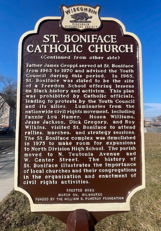 St. Boniface Catholic Church Marker Reverse. Click for full size. St. Boniface Catholic Church Marker Reverse image. Click for full size.