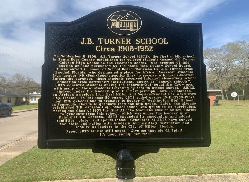 J.B. Turner School Marker image. Click for full size.